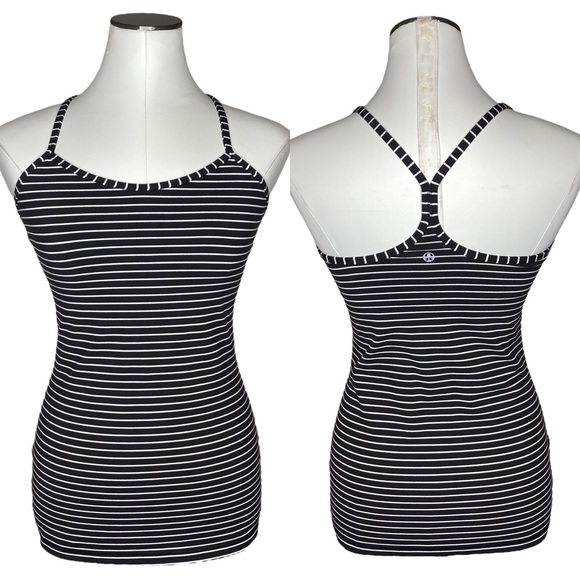 Lululemon Power Y Tank Parallel Stripe Black White - Picture 9 of 9